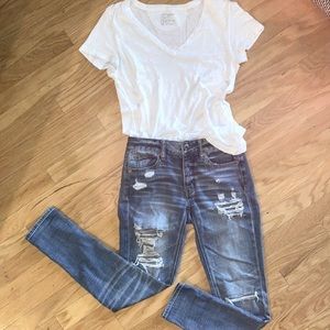 American Eagle Tom Girl Distressed Jeans